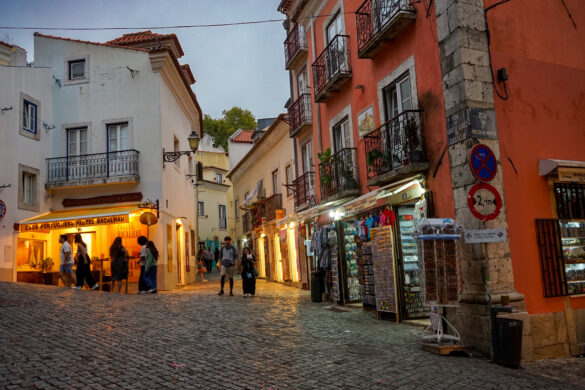 Evening Scene at Castelo São Jorge, Alfama Evening Scene at Castelo São Jorge, Alfama, Lisboa, Portugal