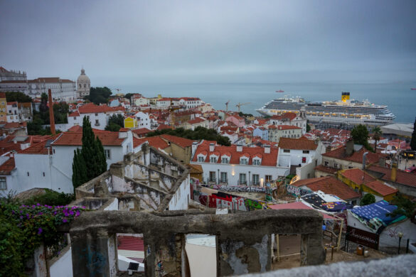Evening views over Tajo river, Alfama Evening views over Tajo river, Alfama, Lisboa, Portugal