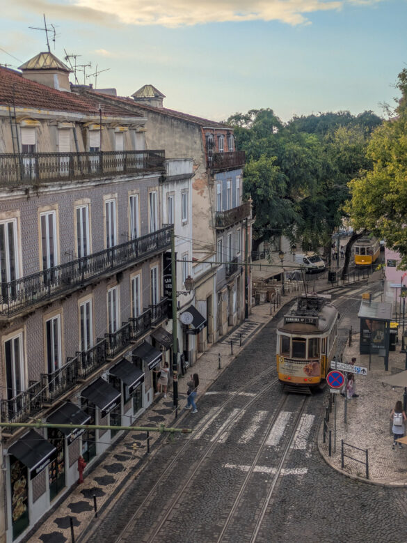 Tram view out of window Alfama Tram view out of window Alfama, Lisboa, Portugal
