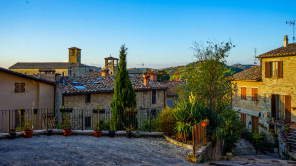 Evening view Montone Evening view Montone, Umbria, Italy