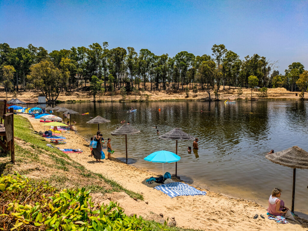 River beach Tapada Grande, Mina de São Domingos, Alentejo, Portugal